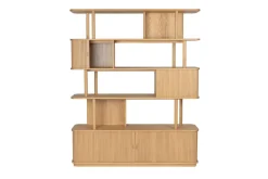 Bibliothèque en bois naturel 35x160x195cm Barbier - Zuiver