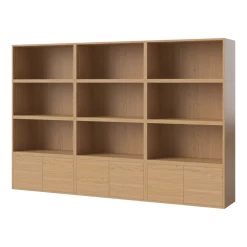 Bibliothèque en chêne huilé 210 x 140 cm Combination 17 - Bolia