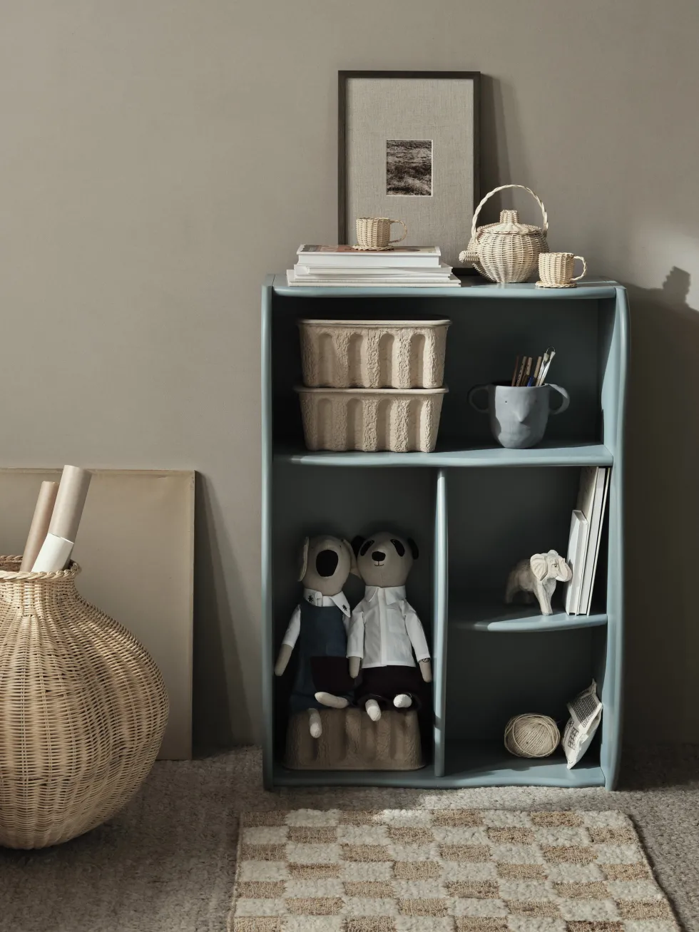 Bibliothèque en mdf bleu 95cm Slope - Ferm living