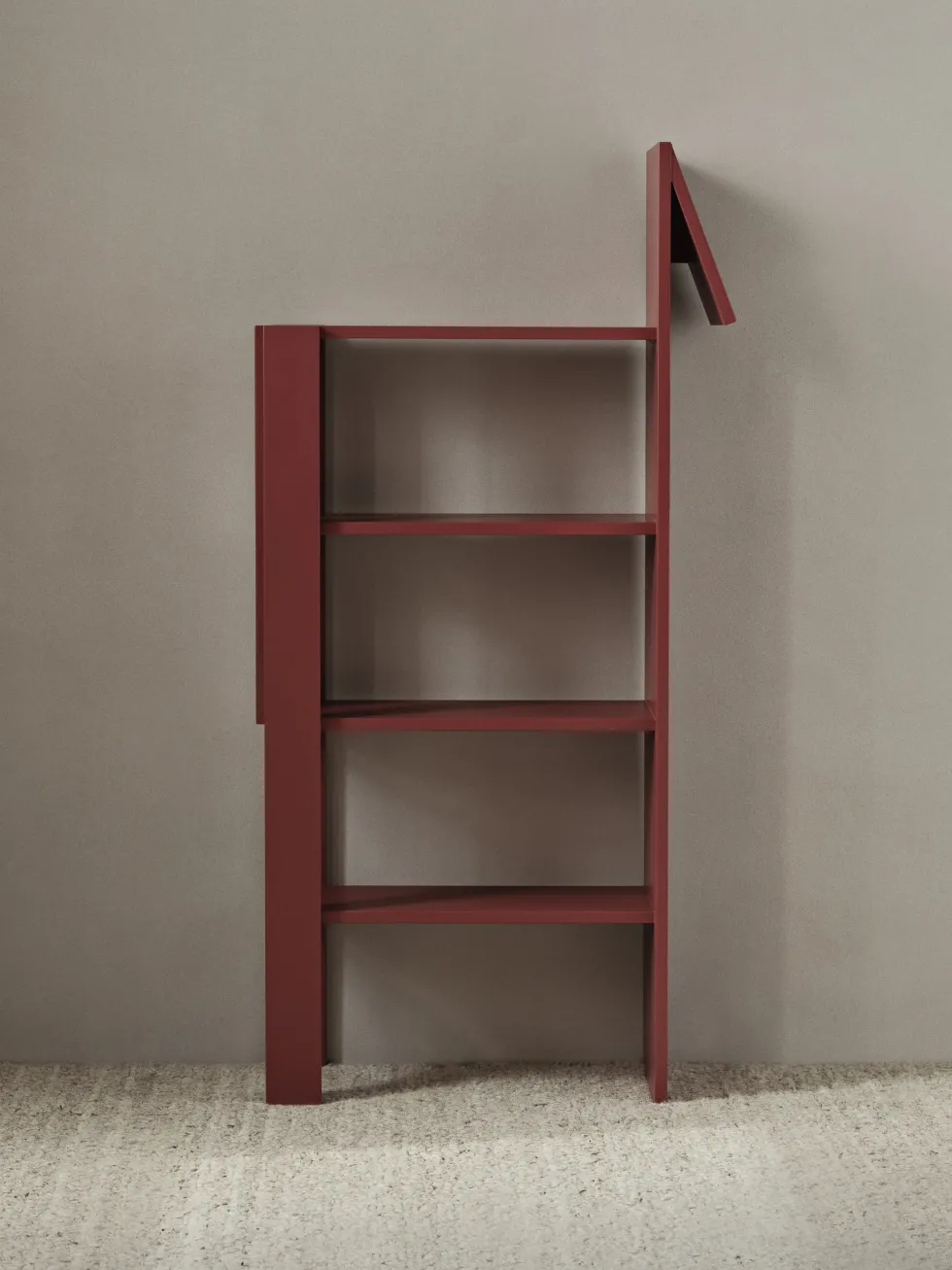 Bibliothèque en mdf rouge Giraphe - Ferm living
