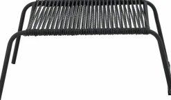 Boel Chaise Longue Avec Tabouret Noir Métal - Bloomingville