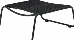Boel Chaise Longue Avec Tabouret Noir Métal - Bloomingville