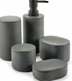Boite ronde avec couvercle en porcelaine gris foncé Cose - Serax