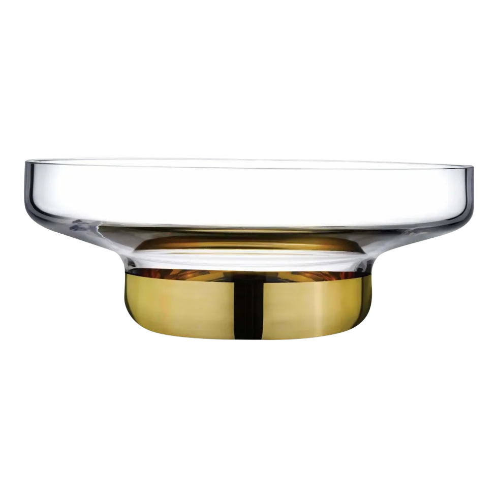 Bol contour large transparent et base en cuivre 36 x 13,5 cm Contour - Nude Glass