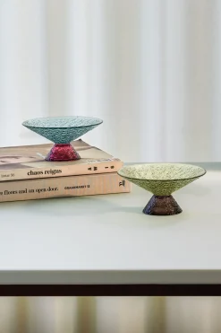Bol en verre Bonbon vert/brun moyen - Hübsch