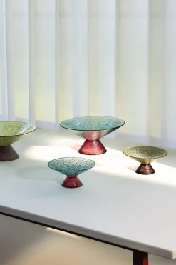 Bol en verre Bonbon vert/brun moyen - Hübsch
