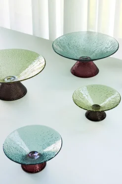 Bol en verre Bonbon vert/brun moyen - Hübsch
