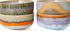 4 bols à dessert en grès reef 12,5 x 12,5 x 6 cm Vaisselle 70's - HKliving