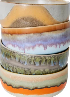4 bols à dessert en grès reef 12,5 x 12,5 x 6 cm Vaisselle 70's - HKliving