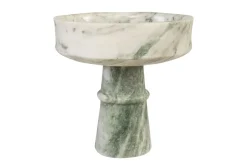 Bol sur pied en marbre vert en blanc 20cm Calista - Versmissen