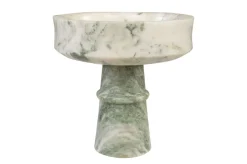 Bol sur pied en marbre vert en blanc 20cm Calista - Versmissen