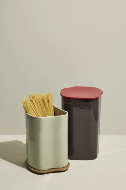 Boîte avec couvercle en poudre de pierre rouge 26 cm Amare- Hübsch