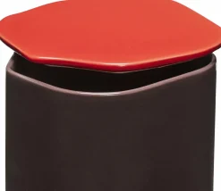 Boîte avec couvercle en poudre de pierre rouge 26 cm Amare- Hübsch