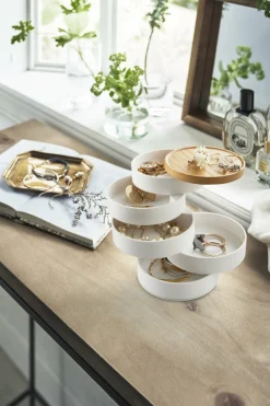 Boîte à bijoux en 5 parties en bois et résine blanche Tosca - Yamazaki