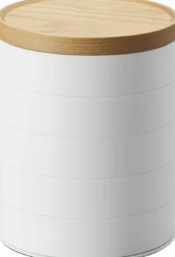 Boîte à bijoux en 5 parties en bois et résine blanche Tosca - Yamazaki