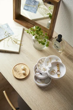 Boîte à bijoux en 5 parties en bois et résine blanche Tosca - Yamazaki