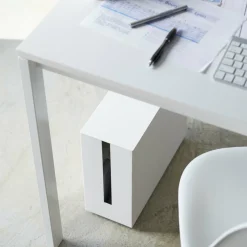 Boîte cache câble en acier blanc Tower - Yamazaki