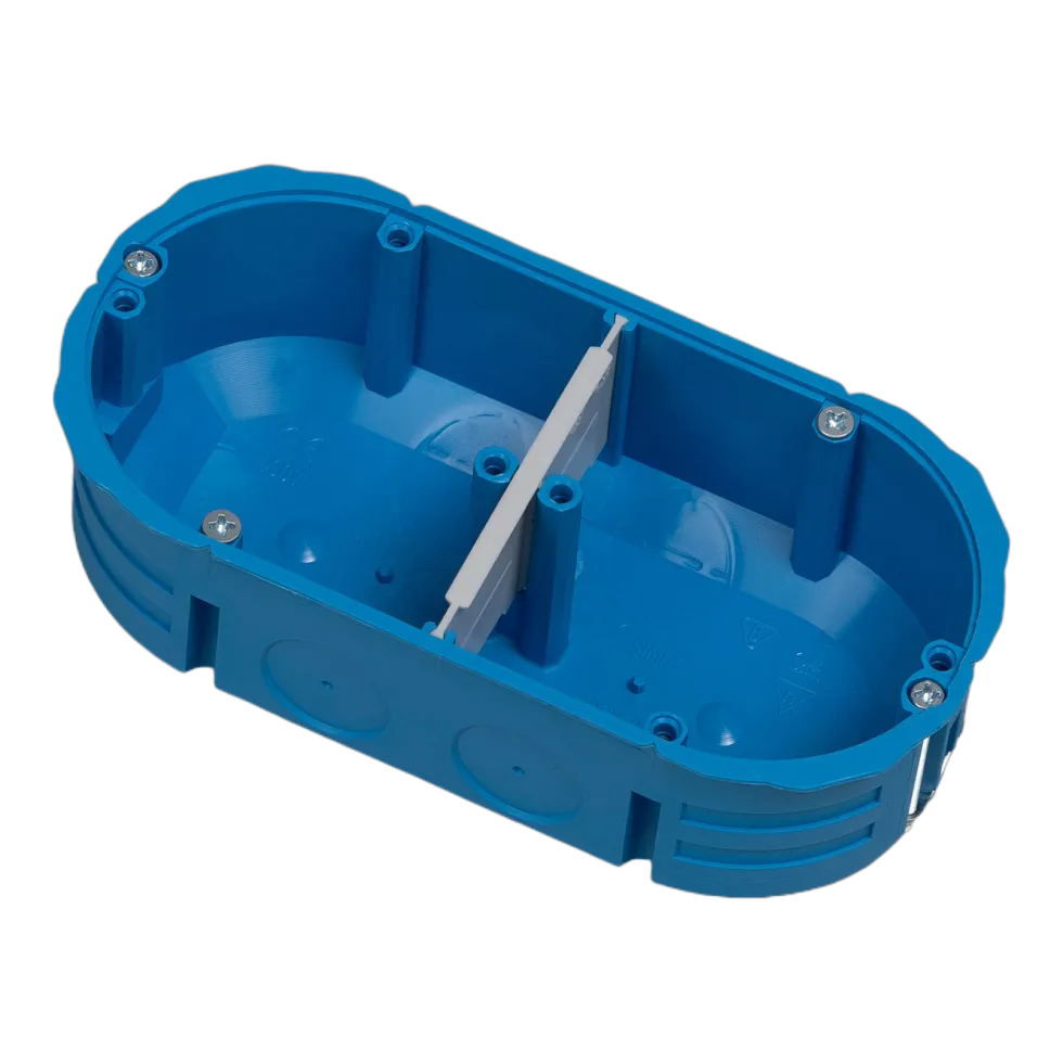 Boîtier d'encastrement standard prise 2G plastique bleu 13 cm - Buster+Punch