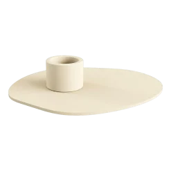 Bougeoir 1 bougie en acier beige cashew 30x23cm Noa - Metallbude