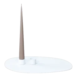 Bougeoir 2 bougies en acier blanc 30x23cm Noa - Metallbude