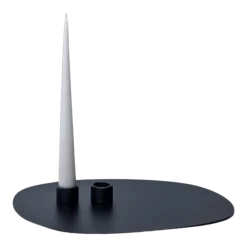 Bougeoir 2 bougies en acier noir 30x23cm Noa - Metallbude
