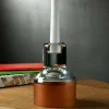 Bougeoir Contour avec dessus transparent et base en cuivre - Nude Glass