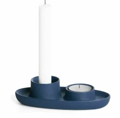 Bougeoir double bleu marine Aye Aye! - Emko