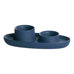 Bougeoir double bleu marine Aye Aye! - Emko