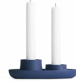 Bougeoir double bleu marine Aye Aye! - Emko