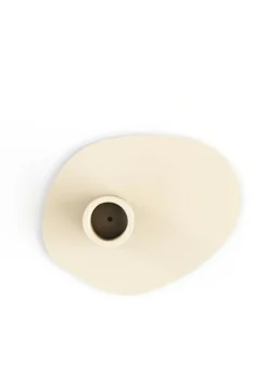 Bougeoir en acier beige cashew 10x13cm Noa - Metallbude