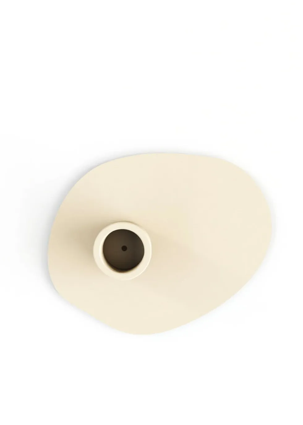 Bougeoir en acier beige cashew 10x13cm Noa - Metallbude
