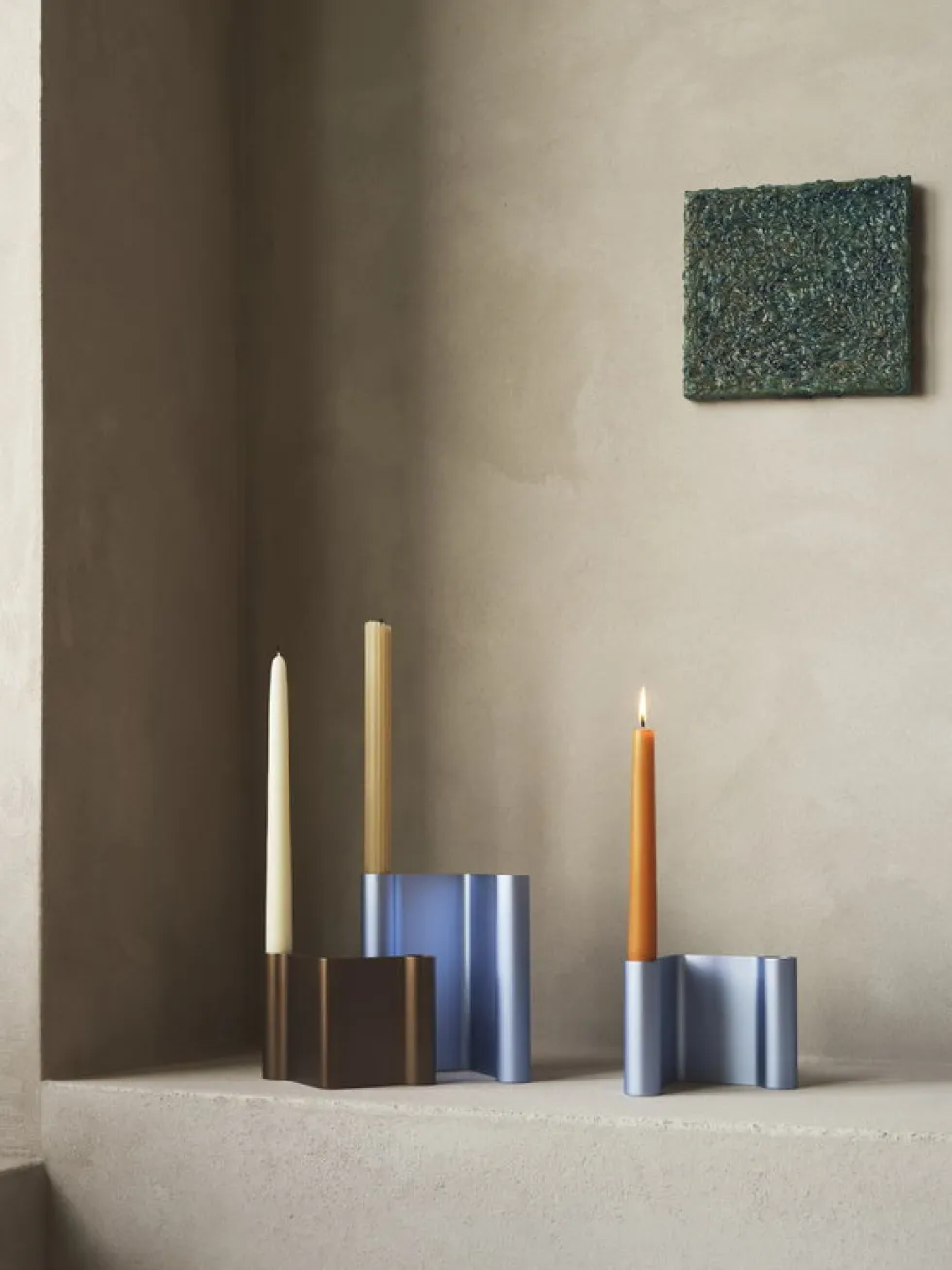 Bougeoir en aluminum bleu clair 10x11cm Pair - Muuto