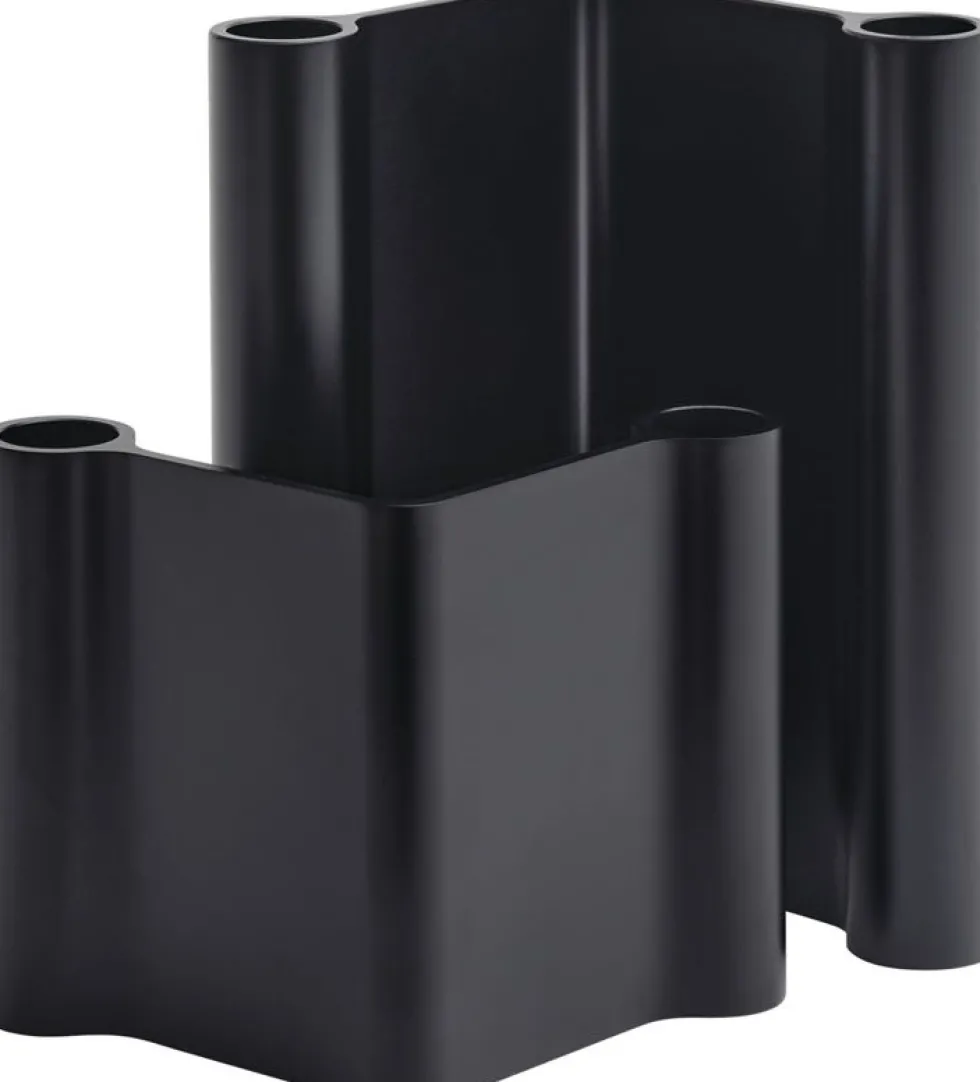 Bougeoir en aluminum noir 10x18cm Pair - Muuto