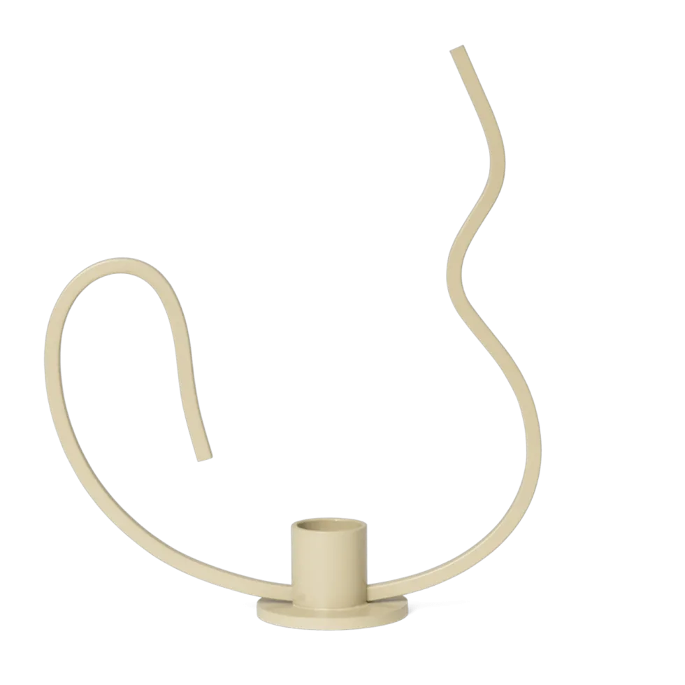 Bougeoir en fer poudré cachemire 18,4cm Valse - Ferm Living