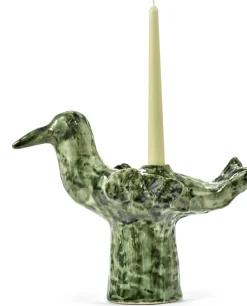 Bougeoir en grès vert 33x27,5x27,5cm Cosas Lindas - Serax