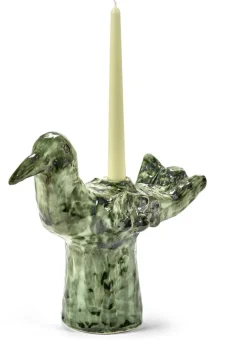 Bougeoir en grès vert 33x27,5x27,5cm Cosas Lindas - Serax