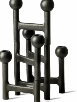 Bougeoir noir en aluminium M Round - Pols Potten