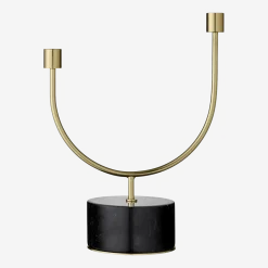 Bougeoir noir et doré 12 cm Grasil - AYTM