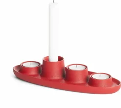 Bougeoir quadruple rouge Aye Aye! - Emko