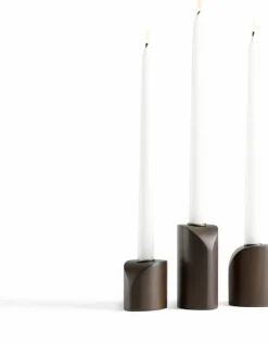3 Bougeoirs en acajou vernis Pi - Ethnicraft Accessories