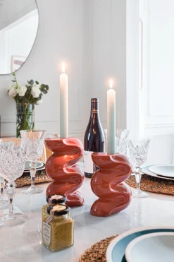 2 Bougeoirs en céramique terracotta Ganache - Cosin Paris