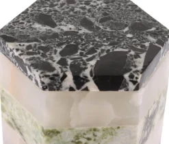 Bougie cire végétale en marbre et onyx 10,8x13cm Romy Antique - Studio Gaïa
