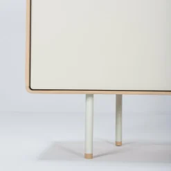Buffet avec porte en chêne blanchi huilé et linoléum gris 45 x 118 cm Fina - Gazzda
