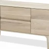 Buffet bas en chêne blanchi huilé 45 x 180 cm Fawn - Gazzda