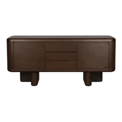 Buffet bas en placage en frêne marron 40x160x72cm Herman - Dutchbone