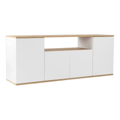 Buffet en bois blanc et beige 180x44,5x75cm Arista - Home Design