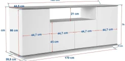 Buffet en bois cachemire et beige 180x44,5x75cm Arista - Home Design