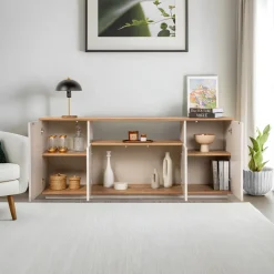 Buffet en bois cachemire et beige 180x44,5x75cm Arista - Home Design