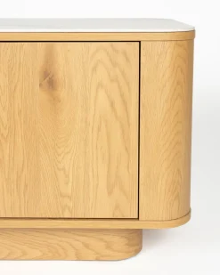 Buffet en bois de chêne 180x40x50cm Oréa - The Cool Republic