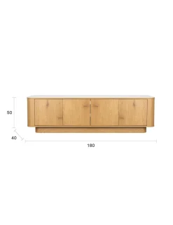 Buffet en bois de chêne 180x40x50cm Oréa - The Cool Republic